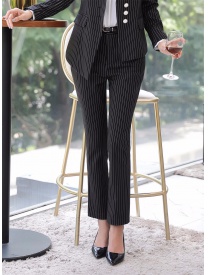 女式三?？蹢l紋西裝配套西褲 黑色